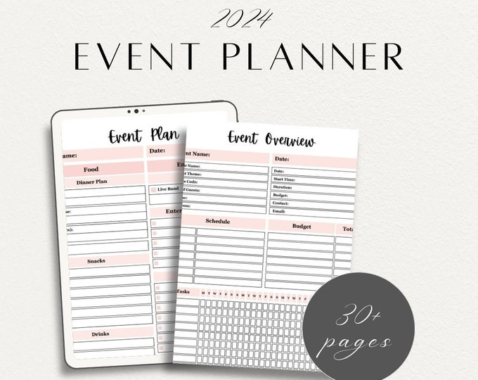 Printable Event Planner Bundle - Event Organizer -Party Guest List Tracker Template - Budget Checklist - Event Planning Templates