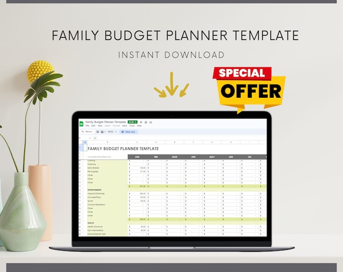 Family Budget Planner Template - Printable Monthly Expense Tracker and Financial Organizer - Manage Finances Like a ProDigital Downloads