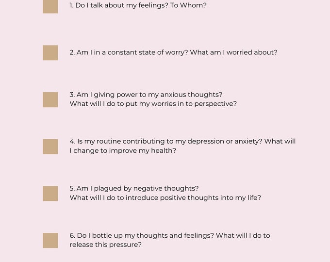 Undated Digital Anxiety Planner for Goodnotes iPad - A4 Size, Daily Journal for Stress and Anxiety Management