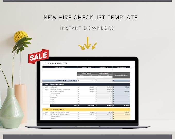 New Hire Checklist Excel Template, Employee Onboarding Tracker for HR Managers