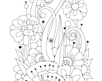 Flower Coloring Book for iPad, Relax and Unwind with Floral Designs, Great Gift for Art Enthusiasts, Goodnotes, iPad