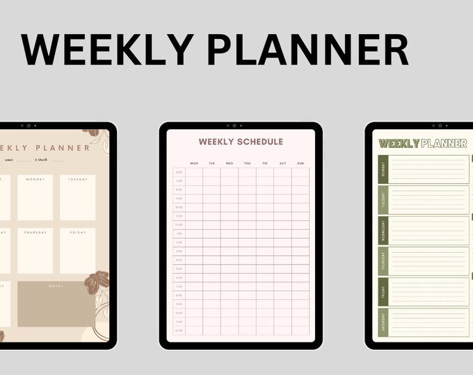 Minimalist Weekly Planner, Simple Design, Undated Planner, Blank Pages, Gift for Students, Productivity Tool
