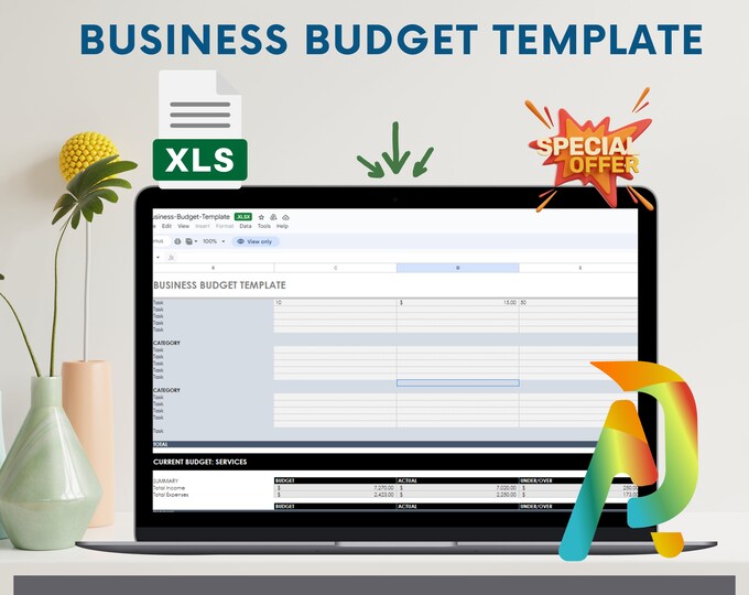 Business Budget Template, Budget Spreadsheet, Expense Tracker, Business Planner, Inventory Template, Income Tracker, Profit, Google Sheets