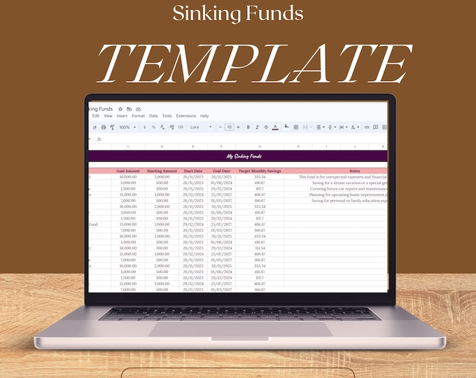 Conquer Your Savings Goals! Sinking Funds Tracker for Google Sheets & Excel