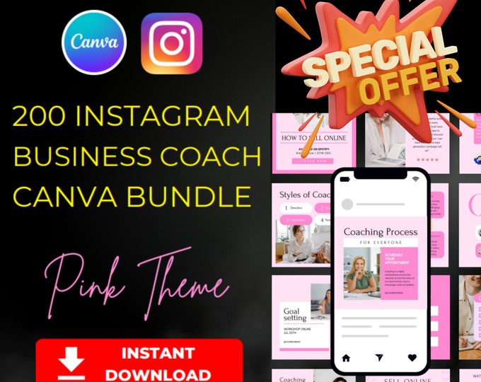 Ultimate Coaching Bundle for CANVA / Therapy Worksheet Templates / Life Coach Templates / Coaching Tools