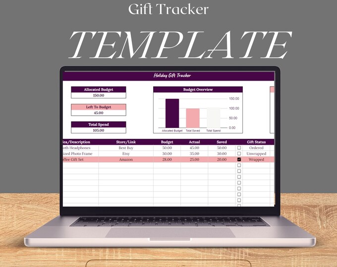 Festive Finances: Holiday Gift Tracker Excel Spreadsheet - Holiday Budget - Gift Tracker for Excel & Google Sheets - Gift Planner
