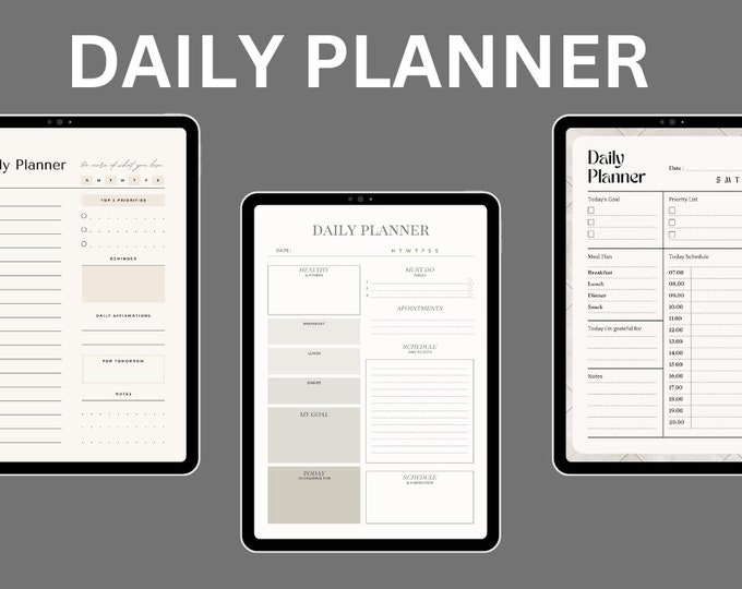 Undated Daily Planner, Productivity Planner, Goal Setter, Habit Tracker, To-Do List Organizer