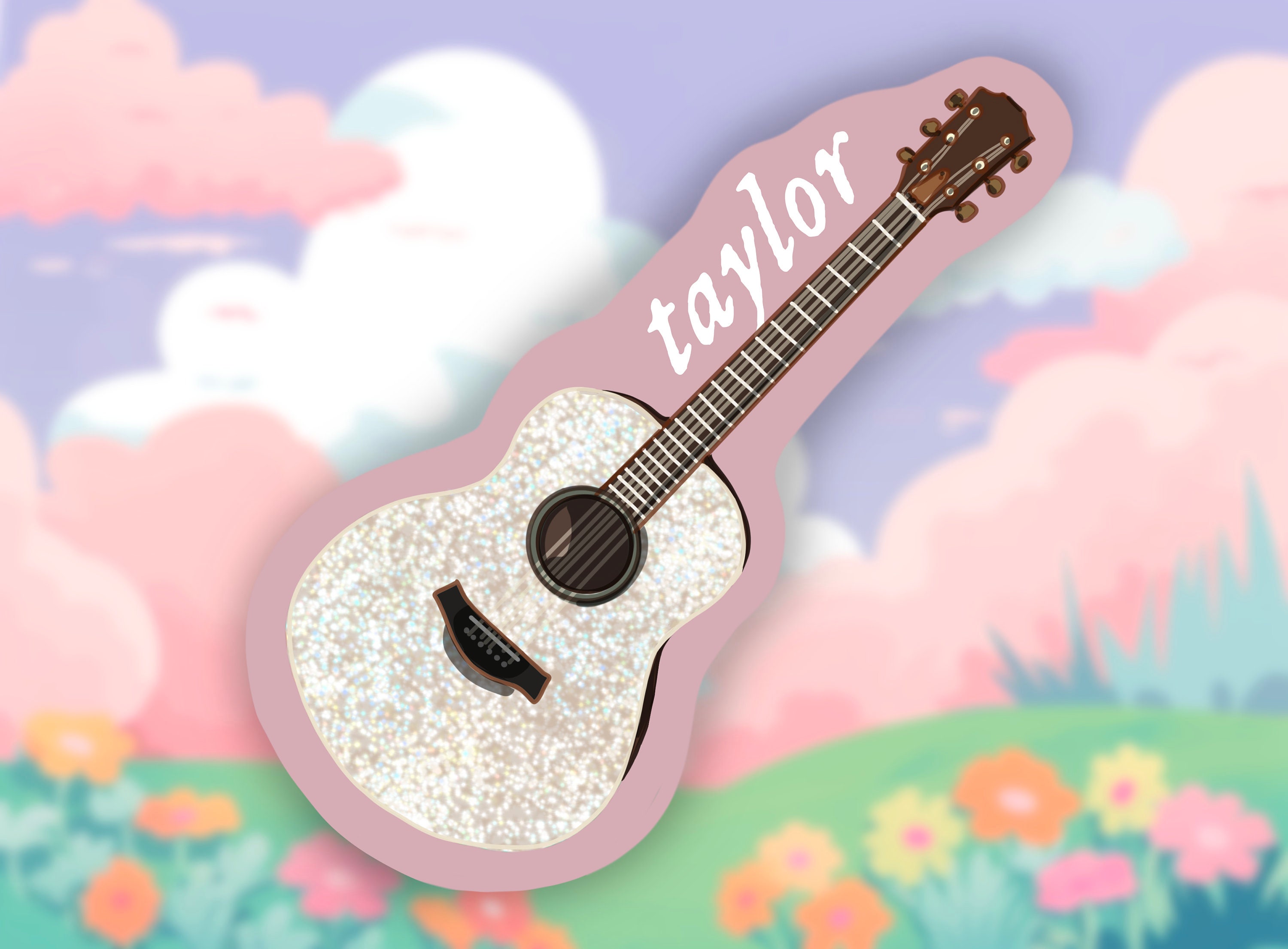 NEW Taylor Swift Speak Now Glitter Guitar Keychain