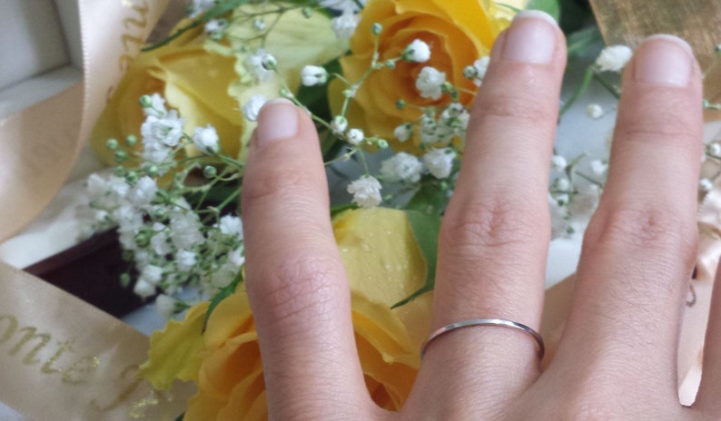 Super THIN /&STRONG Slim Platinum wedding band spacer ring petite narrow skinny low profile Engraved Small ring size 1 2 3 F G H available