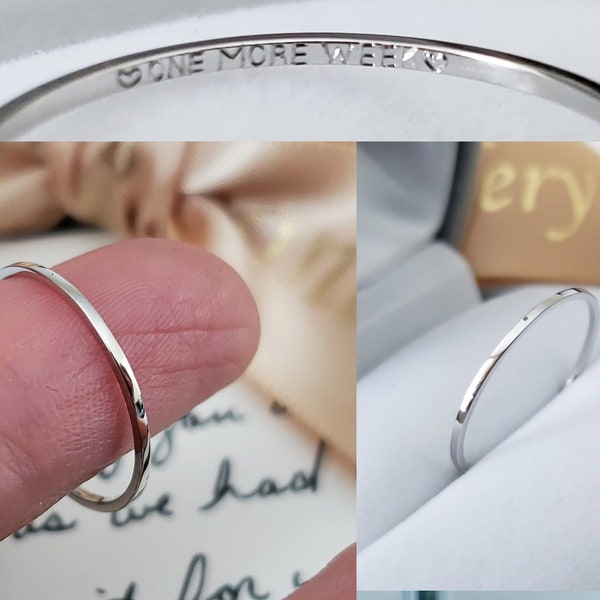 Personalized ring engraved thin petite skinny ring anniversary band low profile wedding 14kt 18kt rose white yellow green gold  Platinum