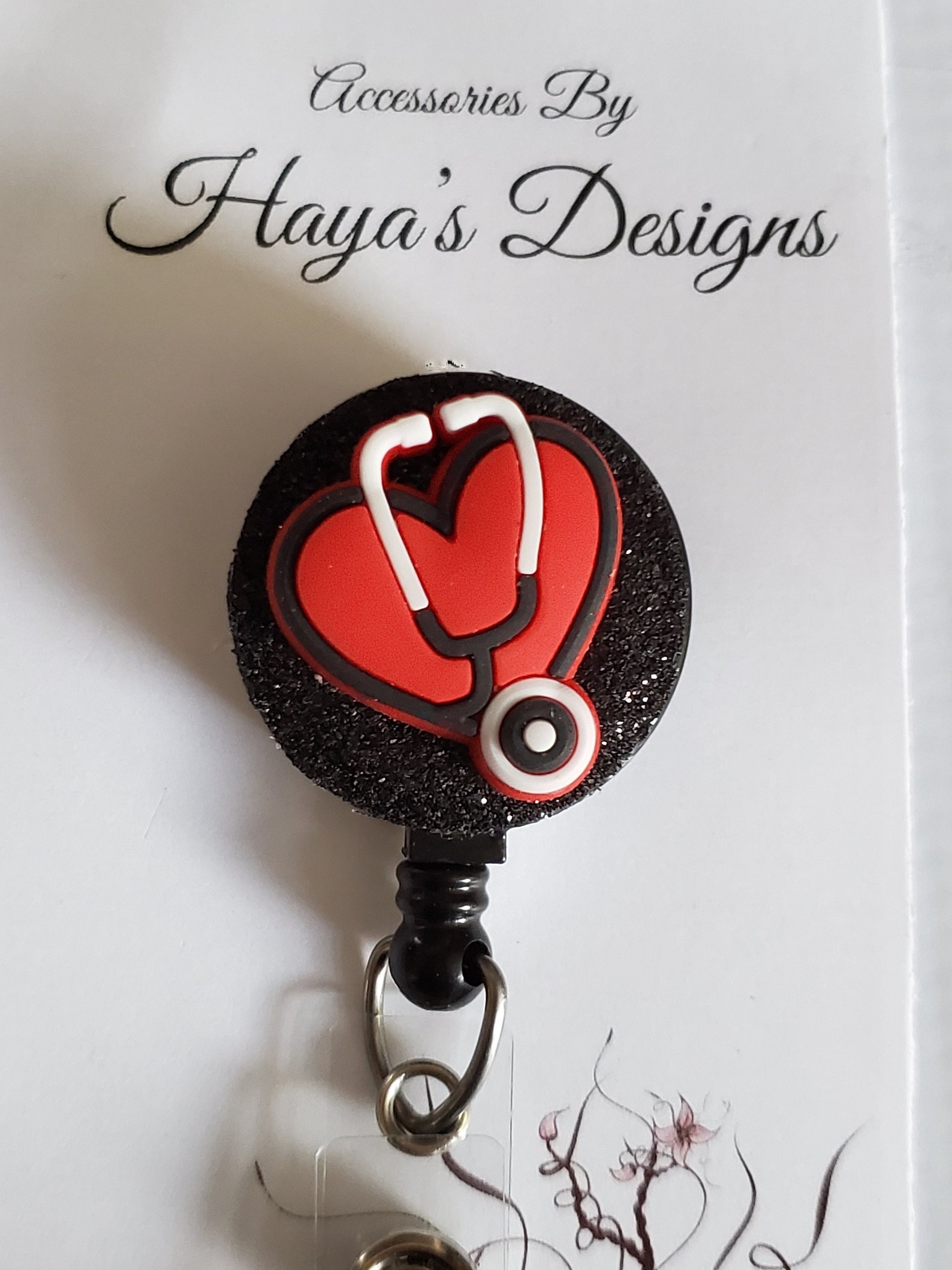 Stethoscope & Heart Badge Reel Retractable ID Badge Staff Etsy