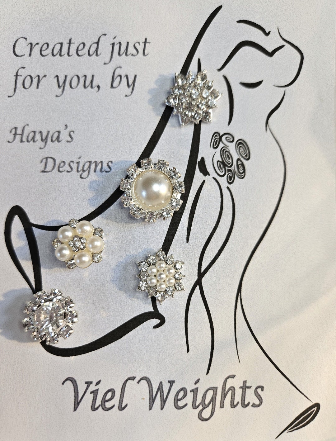 Veil Weights Assorted Crystal & Pearl Veil Weights Bridal Etsy