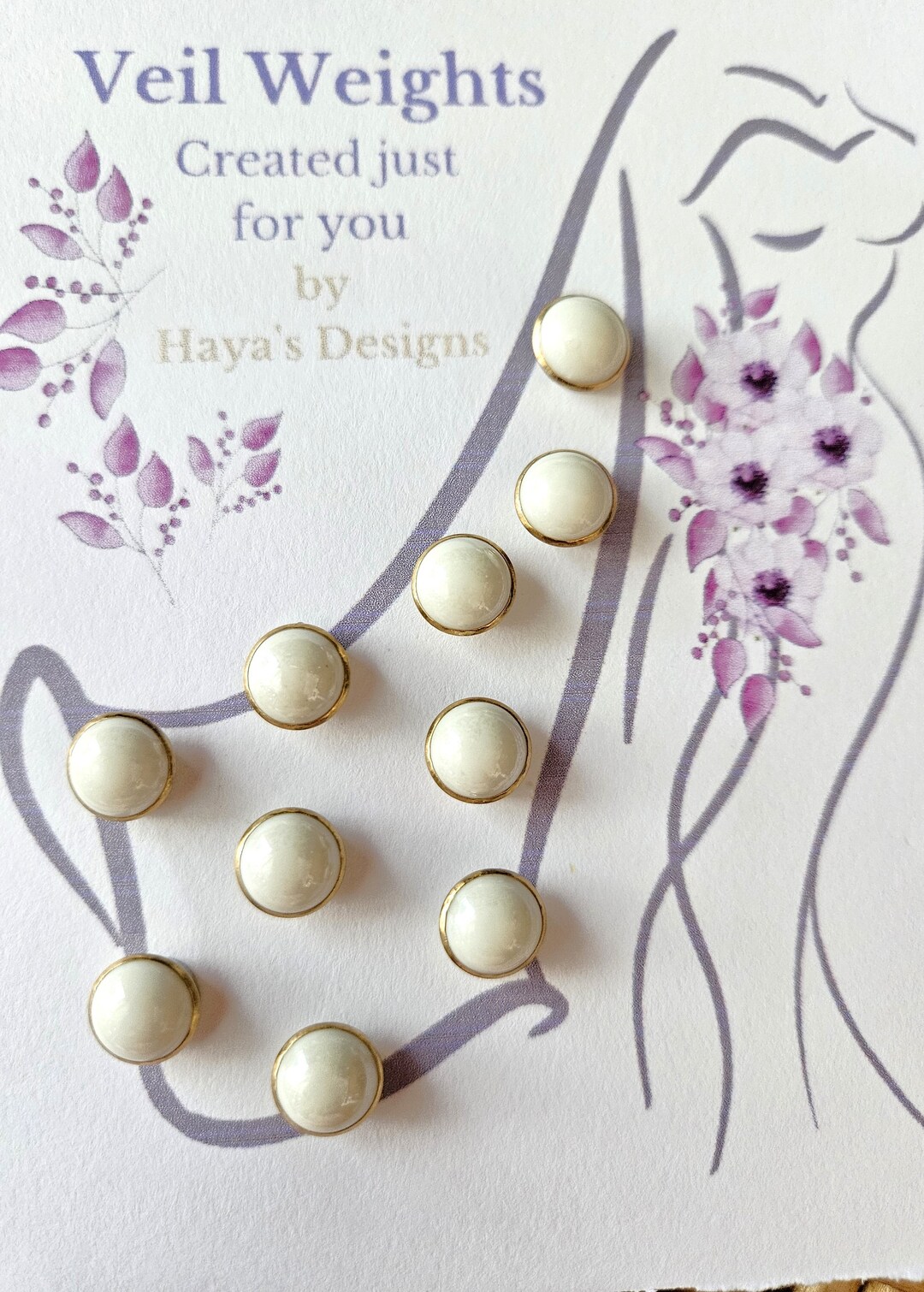 Veil Weights Ivory & Gold Bridal Weights Elegant Wedding Etsy