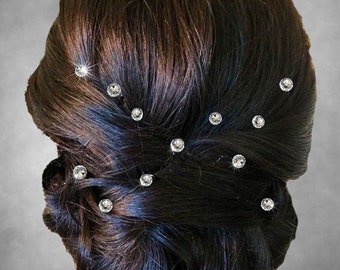 Swarovski Crystal Hair Swirls, Hair Spins, Hair Coils, Wedding, Bride, Cheer, Prom, Dance 6ct Xirius Clear Crystal