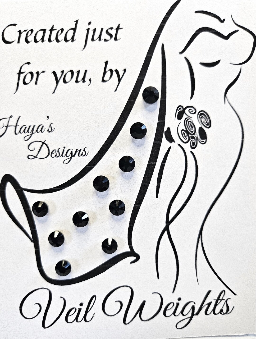 Veil Weights Black Crystal Bridal Elegant Wedding Wedding Etsy