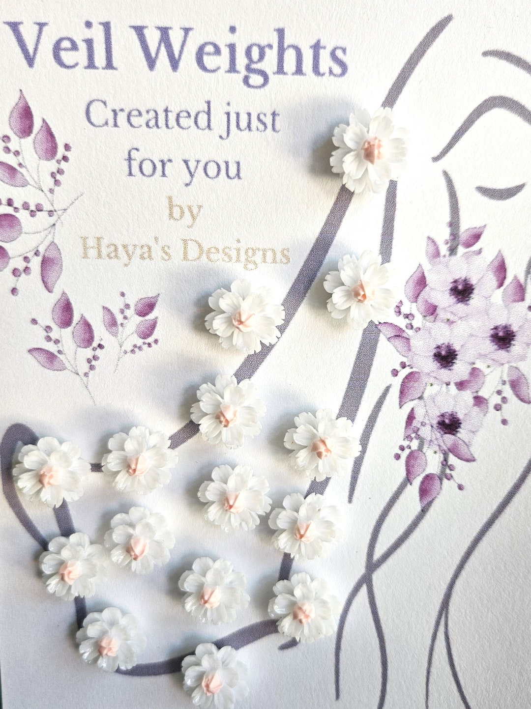 Veil Weights Floral Wedding Veil Weights Elegant Wedding Etsy