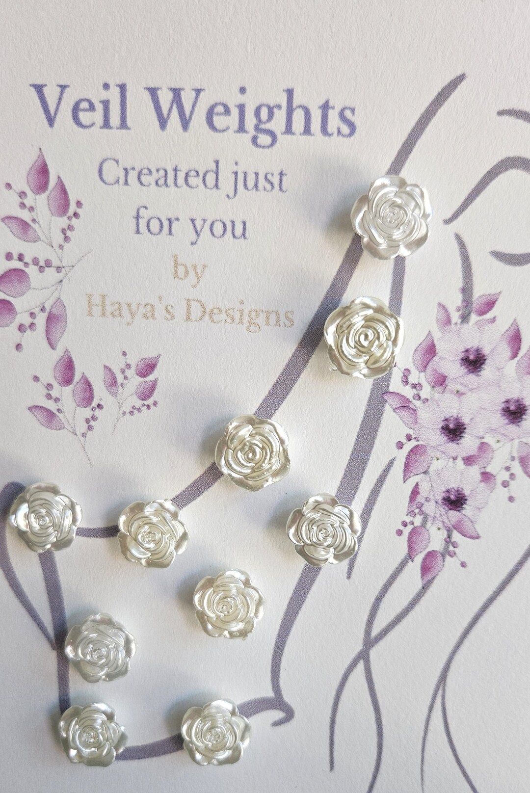 Veil Weights Beautiful Rose Ivory or White Wedding Wedding Etsy