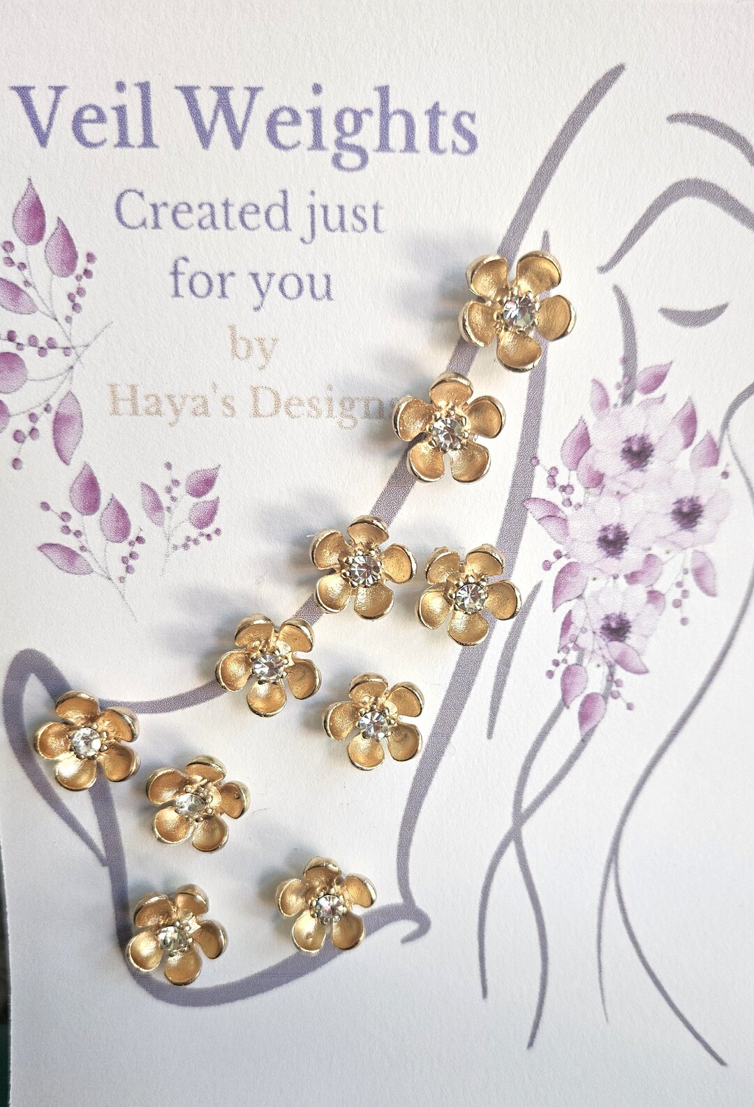 Veil Weights Floral Veil Weights Bridal Elegant Wedding Etsy