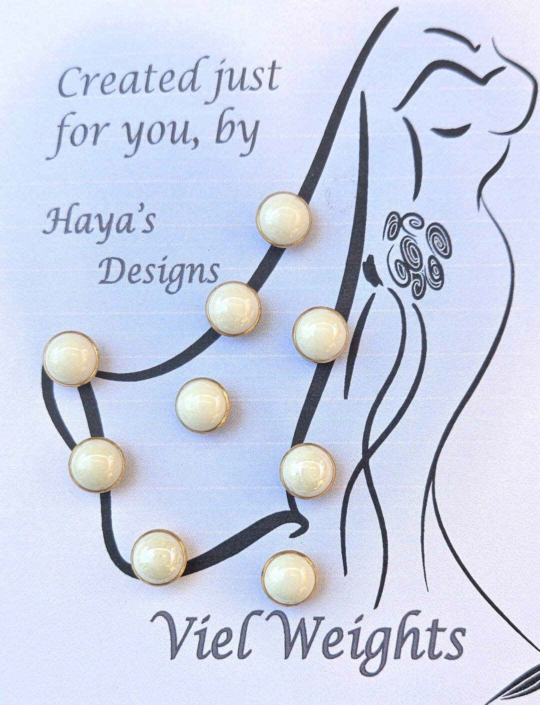 Veil Weights Ivory & Gold Bridal Weights Elegant Wedding Etsy