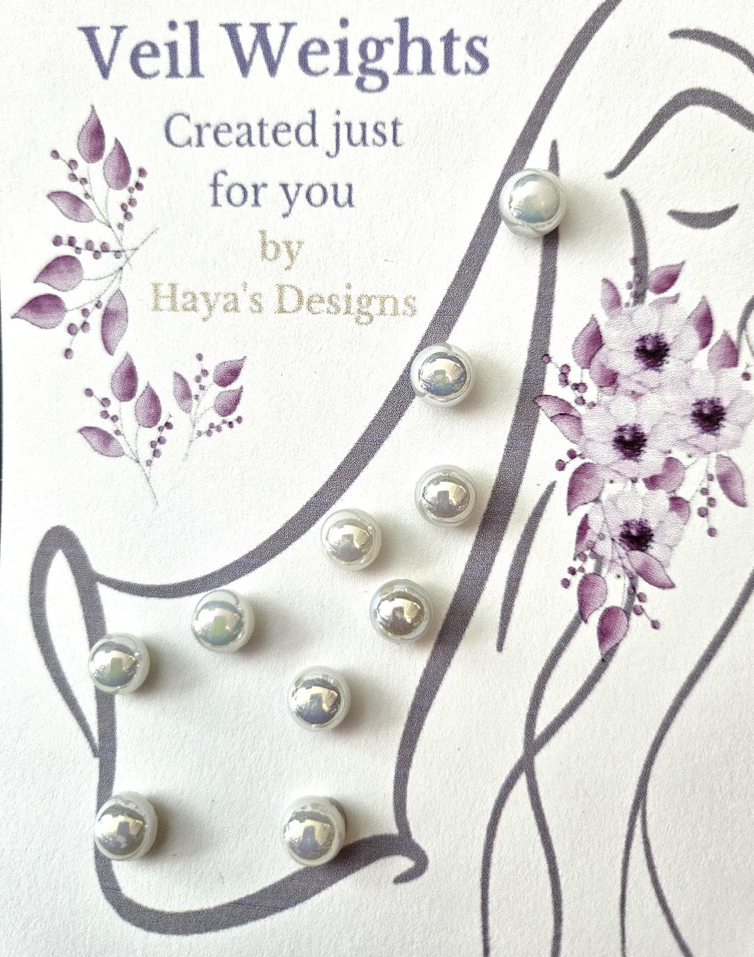 Veil Weights AB Pearl Bridal Veil Weights Elegant Wedding Etsy