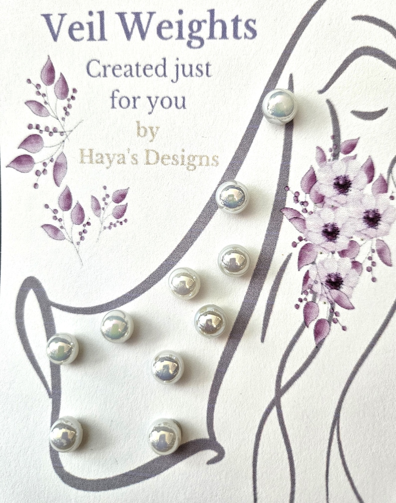 Veil Weights, AB Pearl Bridal Veil Weights, Elegant, Wedding, Wedding Veil, Wedding, Bridal Veil Control Weights White or Ivory