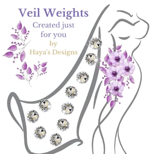 Swarovski Crystal Veil Weights, Bridal Veil Control, Magnetic, Outdoor Wedding, Veil Holder, Photoshoot, Clear