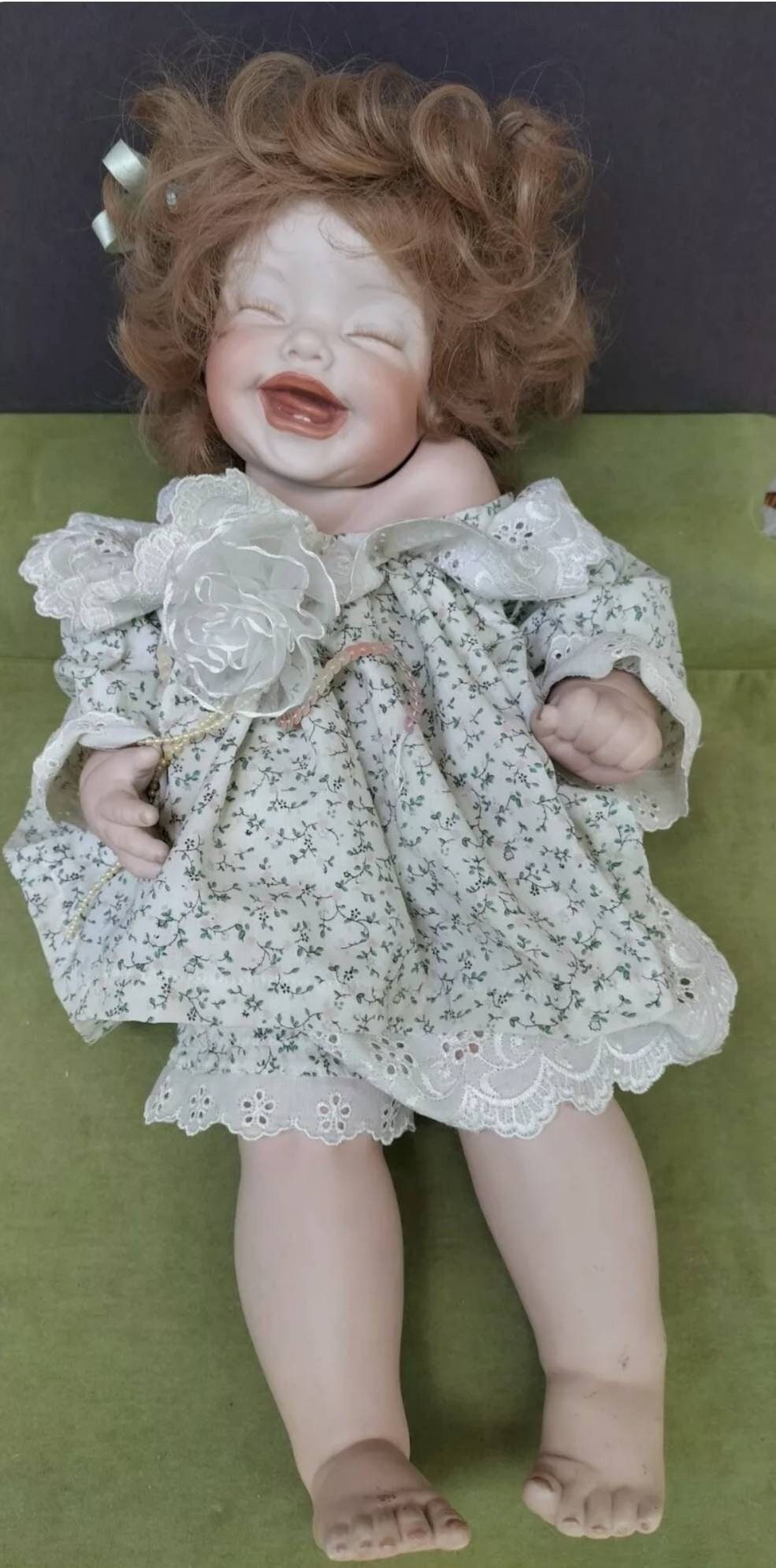 Vintage Porcelain Doll Smiling Doll Laughing Doll Baby Girl Etsy