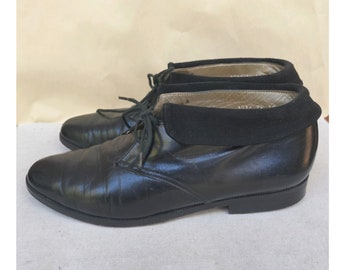 Morrow-Taylor all leather vintage shoes, NZ vintage leather ankle boots black