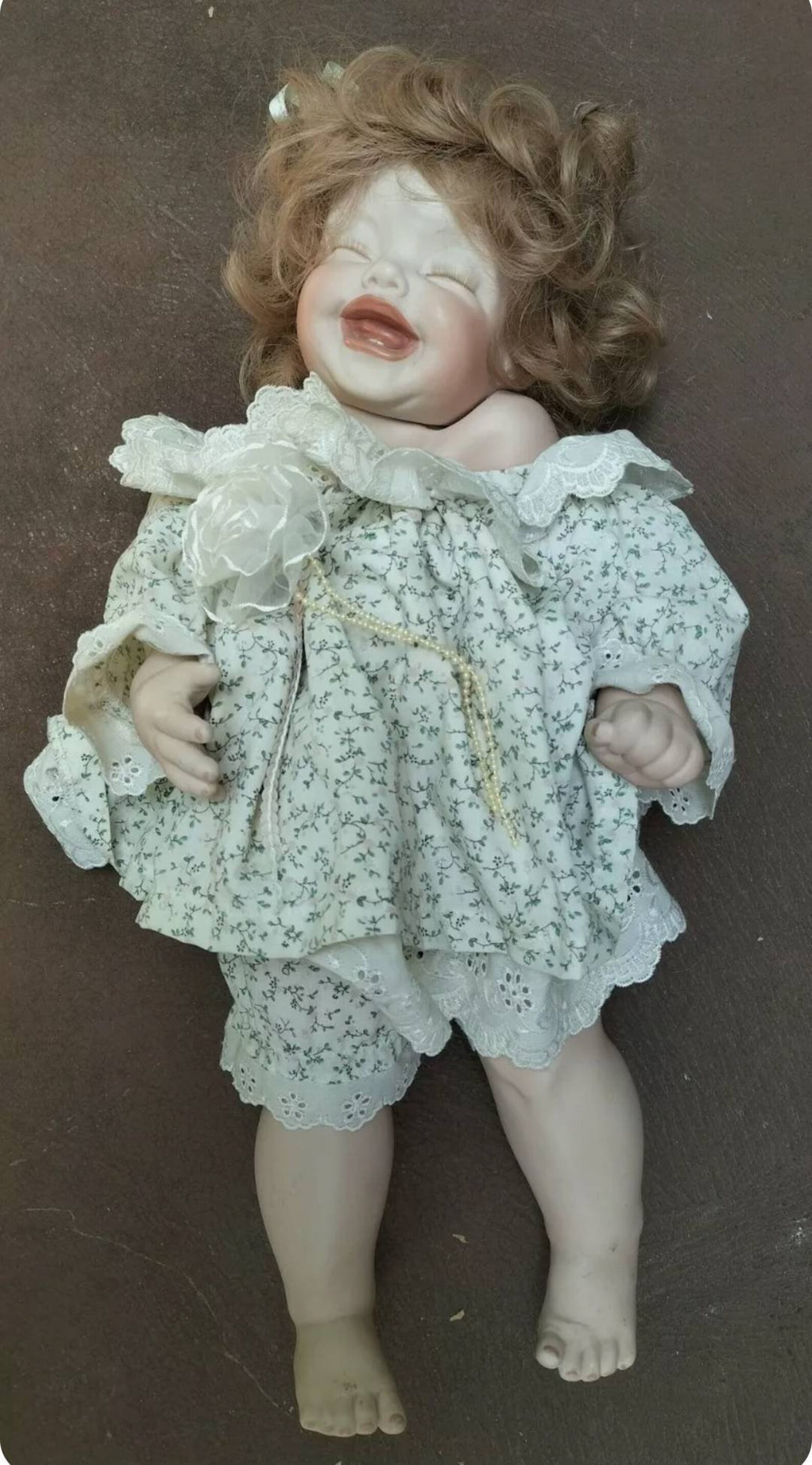 Vintage Porcelain Doll Smiling Doll Laughing Doll Baby Girl Etsy