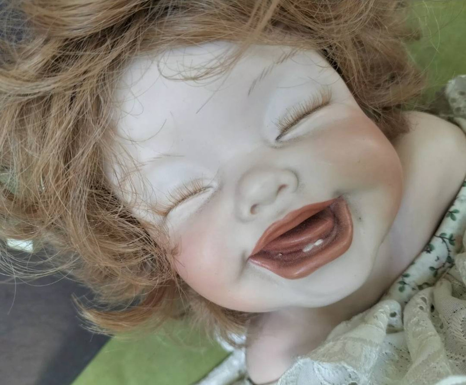 Vintage Porcelain Doll Smiling Doll Laughing Doll Baby Girl Etsy