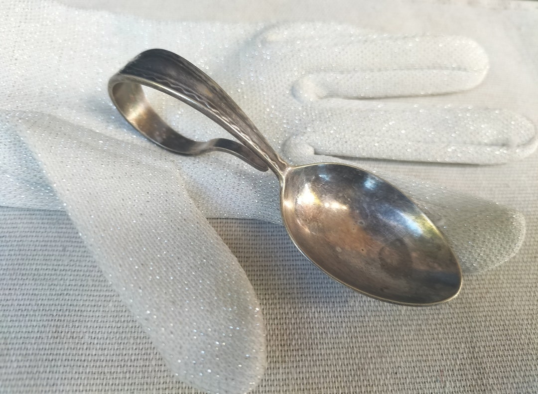 Vintage Vintage Silverplated Baby Spoon by Rodd Curved Folded Over Handle Etsy