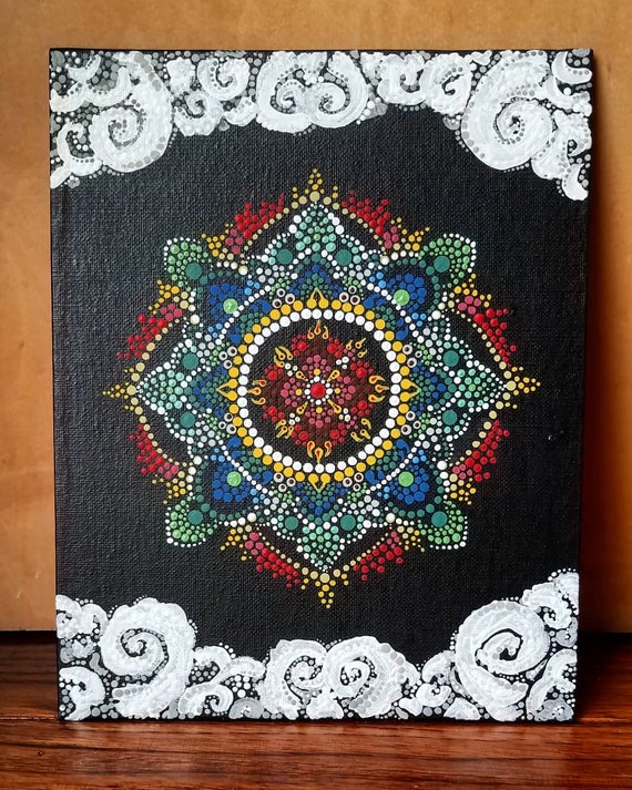 Four Elements Dot Mandala Wall Art Canvas Wall Art Yoga Etsy etsy