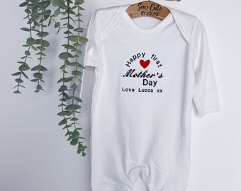 First Mother’s Day Babygrow | Personalised babygrow | Mum Gift |Embroidered Baby Gift