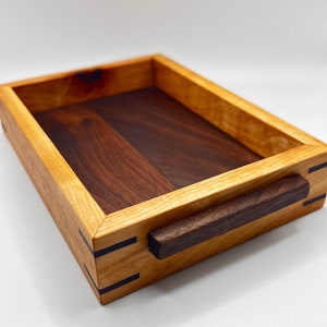 Small Maple and Walnut Wooden Tray
