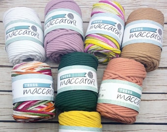 Maccaroni Tress, 6 mm rope yarn,  6 mm macrame rope, cord for sewing,  chunky yarn, 100% cotton yarn