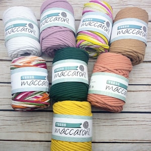 Maccaroni Tress, 6 mm rope yarn,  6 mm macrame rope, cord for sewing,  chunky yarn, 100% cotton yarn