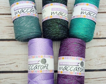Maccaroni pp macrame yarn Polyester glitter rope Macrame cord 3mm Metallic macrame 3 mm Placemat yarn