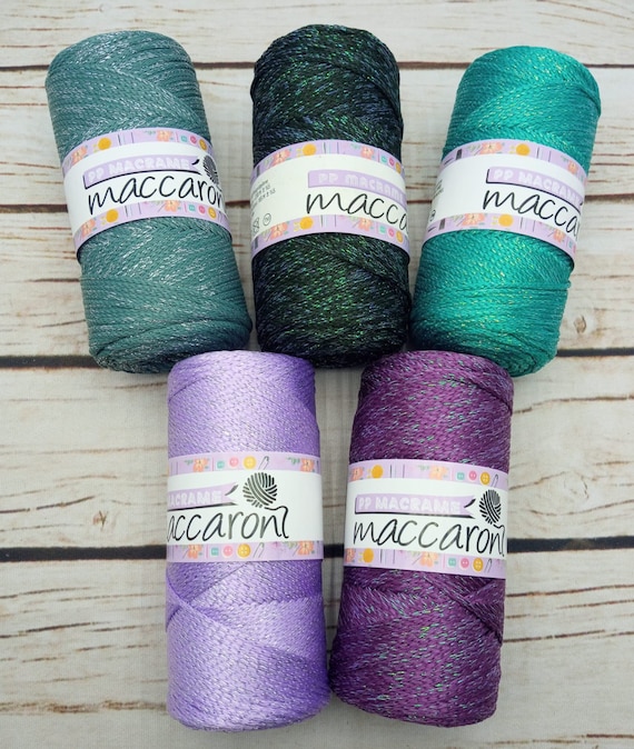 Maccaroni Pp Macrame Yarn Polyester Glitter Rope Macrame Cord 3mm Metallic Macrame  3 Mm Placemat Yarn -  Canada