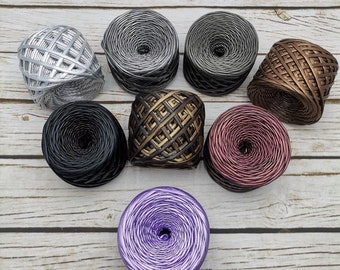 Metallic Yarn Glossing Yarn Maccaroni Yarn Crochet Metallic Yarn Metallic T-Shirt Yarn Fiber Jewelry