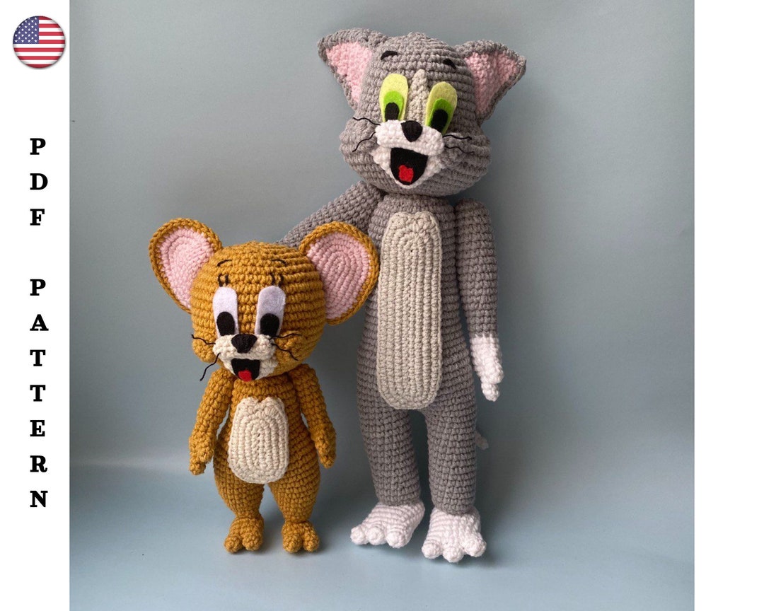 Tom and Jerry, Crochet Cat, Amigurumi Toy, Crochet Pattern - Etsy