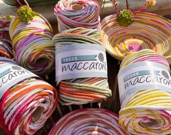 Maccaroni Tress, 6 mm rope yarn,  6 mm macrame rope, cord for sewing, handdyed  yarn, chunky yarn, 100% cotton yarn