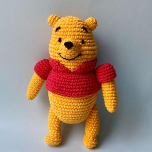 Yellow teddy bear, crochet toy, amigurumi pattern, disney