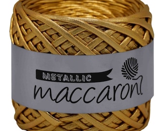 Metallic Yarn  Gold metallic yarn Glossing Yarn Maccaroni Yarn Crochet Metallic Yarn Metallic T-Shirt Yarn Fiber Jewelry