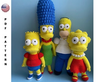 The simpsons , amigurumi toy, crocher tutorial, doll pattern