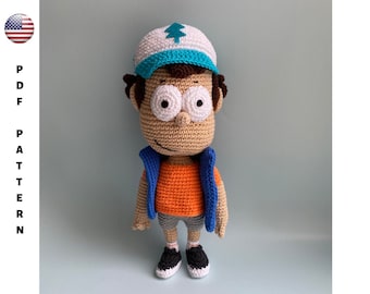 Gravity falls, dipper pines, digital download, crochet amigurumi pattern