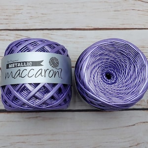 Metallic Yarn Glossing Yarn Maccaroni Yarn Lilac Metallic Yarn Metallic T-Shirt Yarn Fiber Jewelry Chunky yarn Purple Tshirt yarn