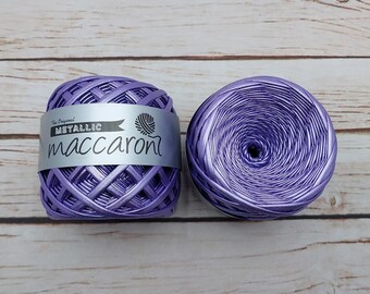 Metallic Yarn Glossing Yarn Maccaroni Yarn Lilac Metallic Yarn Metallic T-Shirt Yarn Fiber Jewelry Chunky yarn Purple Tshirt yarn