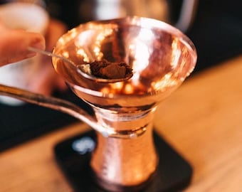 Copper coffee funnel,  Coffee accessories, Gift for coffee lovers