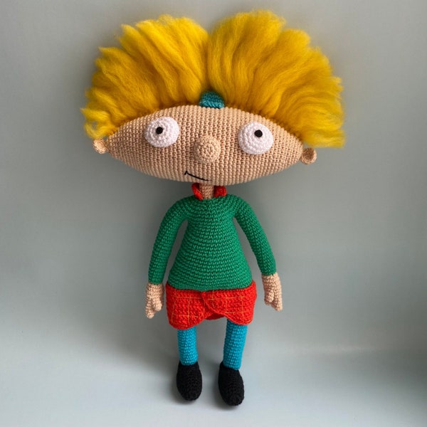 Hey Arnold pattern, crochet doll pattern, amigurumi doll, digital download