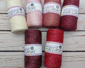 Maccaroni pp macrame yarn Polyester glitter rope Macrame cord 3mm Metallic macrame 3 mm Placemat yarn